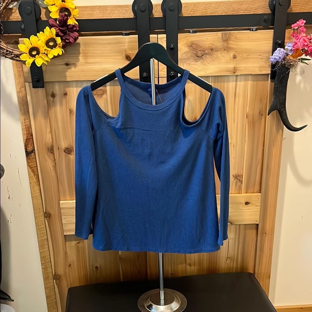 Aeropostale Blue Cold Shoulder Shirt